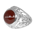 Designer Red Onyx Gemstone 925 Sterling Silver Ring